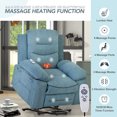 thumbnail image 5 of Massage Recliner,Power Lift Chair for Elderly with Adjustable Massage and Heating Function,Recliner Chair with Infinite Position and Side Pocket - Blue, 5 of 7