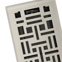 Imperial RG3447 Brushed Nickel Arts & Crafts Design Louvered Floor Register - 4inch x 12inch Duct Opening