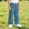 thumbnail image 2 of Vividxx Pants For Girls Kids Girls Long Pants Baggy Elastic Waist Basic Trousers Casual Joggers Streetwear Trousers 13-14 Years, 2 of 5