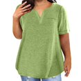 thumbnail image 2 of Women's Color Block Gradient Print V Neck Short Sleeve Casual Loose Tops, 2 of 6