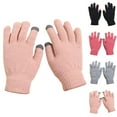 thumbnail image 3 of SERTG Womens Solid Color Winter Plush Gloves Fleece-Lined Thickened Windproof Touchscreen Outdoor Warm Classic Handwear Gloves(Hot Pink,Free Size), 3 of 3