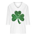 thumbnail image 4 of St Patrick's Day Top Women, 3/4 Sleeve T Shirt, V Neck Blouses Women's Fashion St. Patrick's Day Printed Tops V-Neck Casual 3/4 Sleeved Long Sleeved Tops Blouse, 4 of 4
