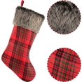 thumbnail image 5 of 5 Piezas Medias de Navidad Chimenea de Navidad Calcetines Colgantes Medias de Decoración con Puño de Piel Sintética de Felpa para Decoraciones de Fiesta de Navidad, A Cuadros Sailing Electrónica, 5 of 5