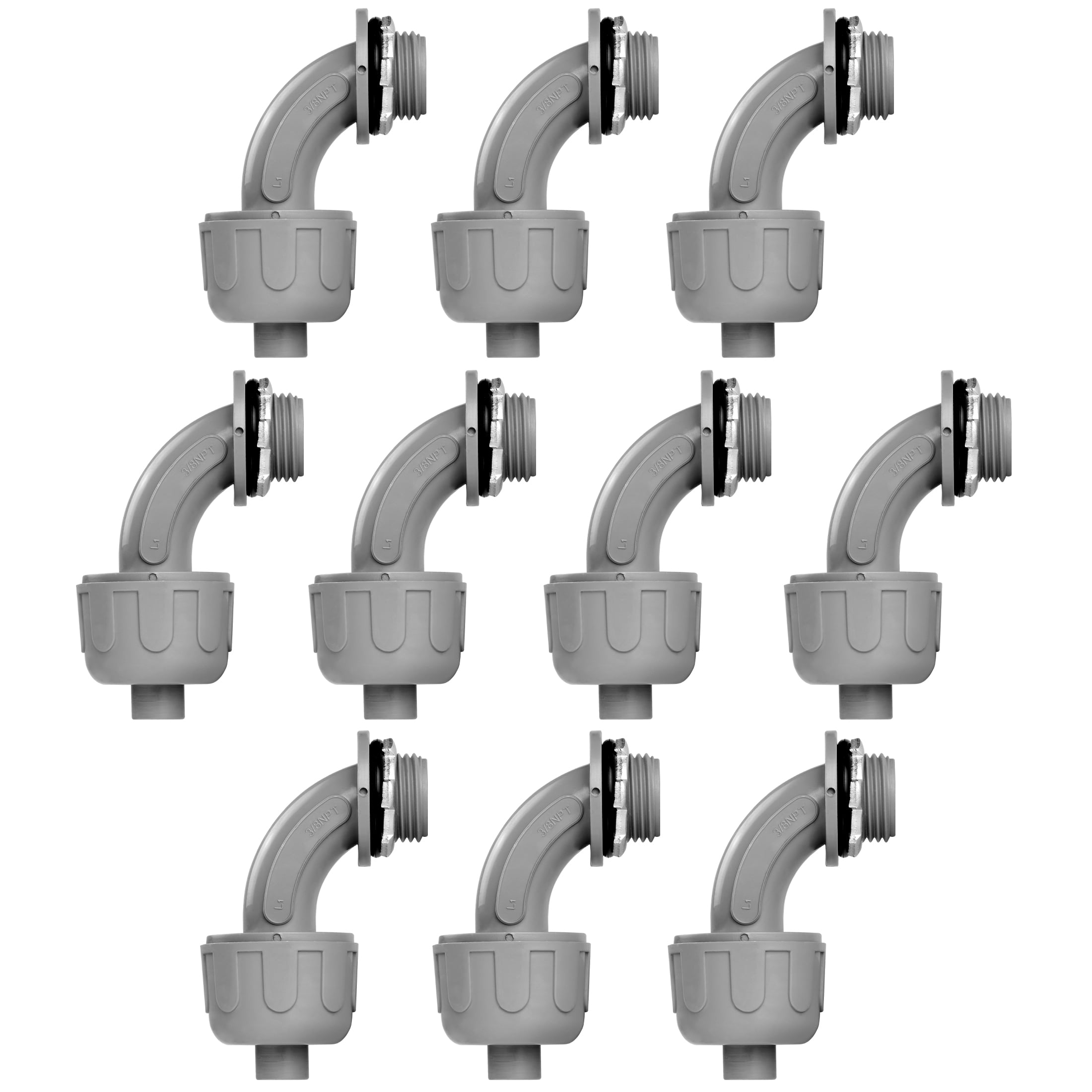 Maxxima 3/8 in. NPT Liquid Tight Connectors, 90 Degree Non Metallic Electrical Conduit Fittings