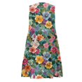 thumbnail image 4 of WTOBBY Women's Casual Fashion Breathable V-Neck Vest with Pockets Floral Holiday Dress, Summer Style with Lightweight Fabric, Comfortable and Flowy for Vacation Wear,Army Green L, 4 of 4
