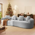 thumbnail image 4 of Daluvenix 110" Modular Sectional Sofa, Modern Curved Sofa Couch for Living Room, 4 Seater Cloud Couch with 4 Pillows, No Assembly Required, Grey, 4 of 9