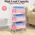 thumbnail image 3 of Organizador de 3 Niveles, Carrito de Almacenamiento Metálico con Ruedas de 360° y Freno, Estante Multiusos sin Tornillos para Cocina, Baño, Oficina (Rosa), 3 of 6