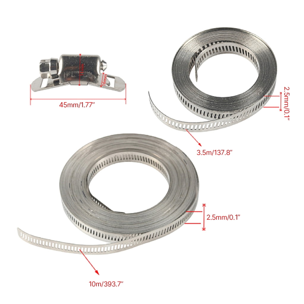 WINDLAND 304 Stainless Steel Hoses Clamps Assortments Rack Large Adjustable Hoses Clamps Pipe Clamps Metal Clamps Attachment