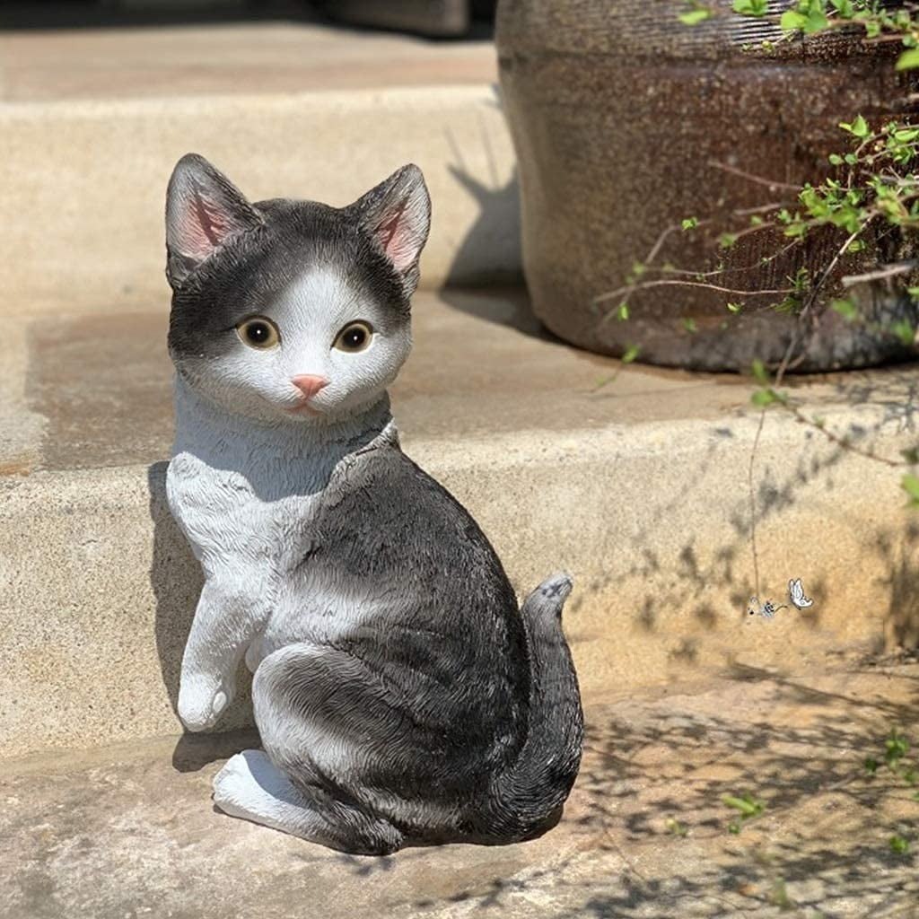 LANGM Garden Cute Kitten Statue Waterproof Resin Cat Sculpture Dwelling  Ornament for Yard Lawn Landscape Decorations Cat Figurines Outdoor Garden  Ornaments - Walmart.com