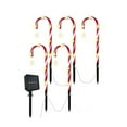 thumbnail image 3 of KOYPTL Christmas Pathway String Lights Outdoor,Waterproof Solar Christmas Candy Cane Shaped Ground Plug Lights,for Christmas Decorations Holiday Party Backyard Sidewalk Garden Patio Ornaments(5 ct), 3 of 7