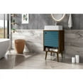 thumbnail image 5 of Manhattan Comfort Liberty 17.71 Bathroom Vanity with Sink and Shelf in Rustic Brown and Aqua Blue, 5 of 10
