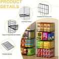 thumbnail image 2 of X-COSRACK 4-Pack Stackable Wire Storage Baskets, Foldable Carbon Steel Pantry Organizer Bins, Extra Large, Black, 2 of 7