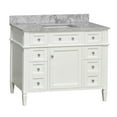 thumbnail image 2 of Hailey 42" Bathroom Vanity with White Cabinet and Carrara Marble Top, 2 of 6