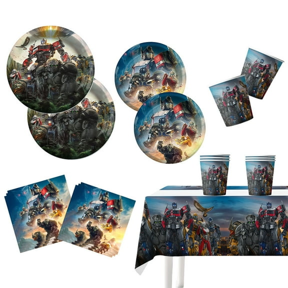 Transformer 2023 Party Decorations Set Set Plates Cups Tablecloth Napkins