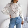 thumbnail image 5 of ShomPort Women's Crop Sweater Fall Casual Long Sleeve Ribbed Knit Pullover Sweater Jumper, 5 of 8