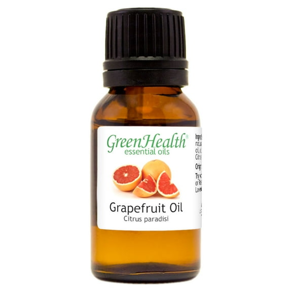 Grapefruit Essential Oil - 1/2 fl oz (15 ml) Glass Bottle w/ Euro Dropper - 100% Pure Essential Oil by GreenHealth