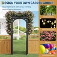 thumbnail image 4 of Wood Garden Arch Arbor with Gate & Trellis,Outdoor Arch Trellis for Climbing Plants, Suitable for Wedding Backdrop, Yard Entryway, Garden Decor, Charcoal, 4 of 8