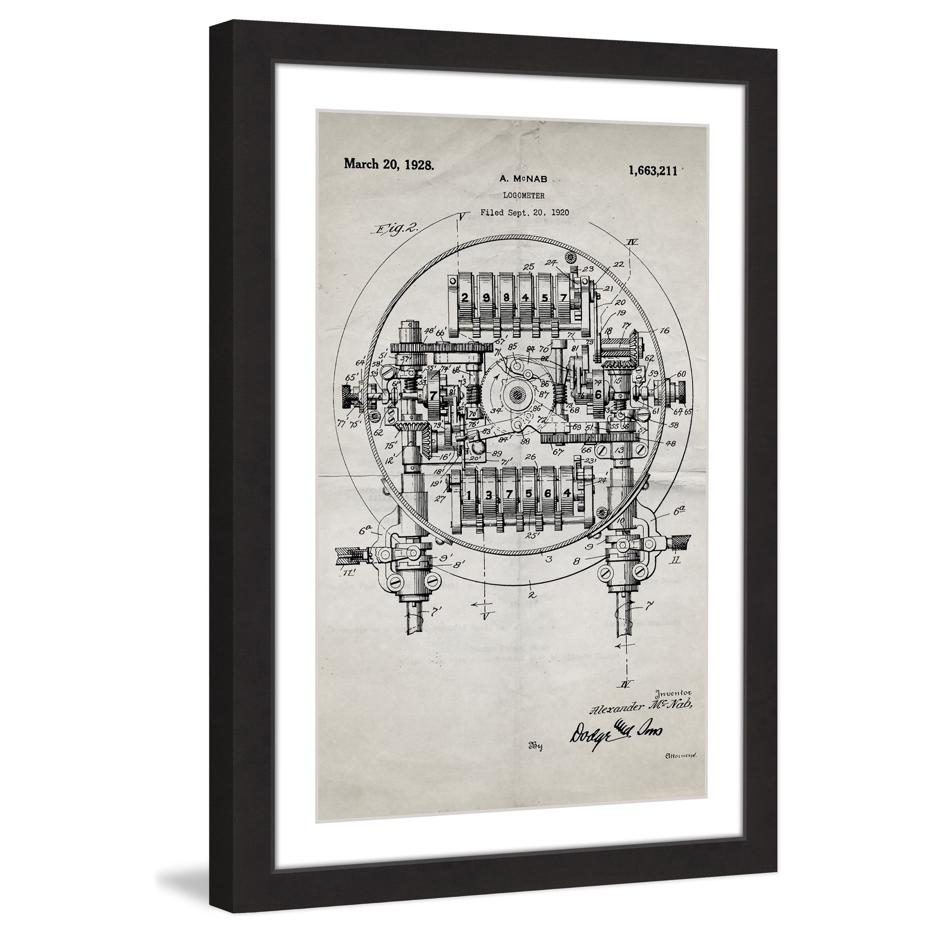 "Logometer 1920 Old Paper" Framed Painting Print