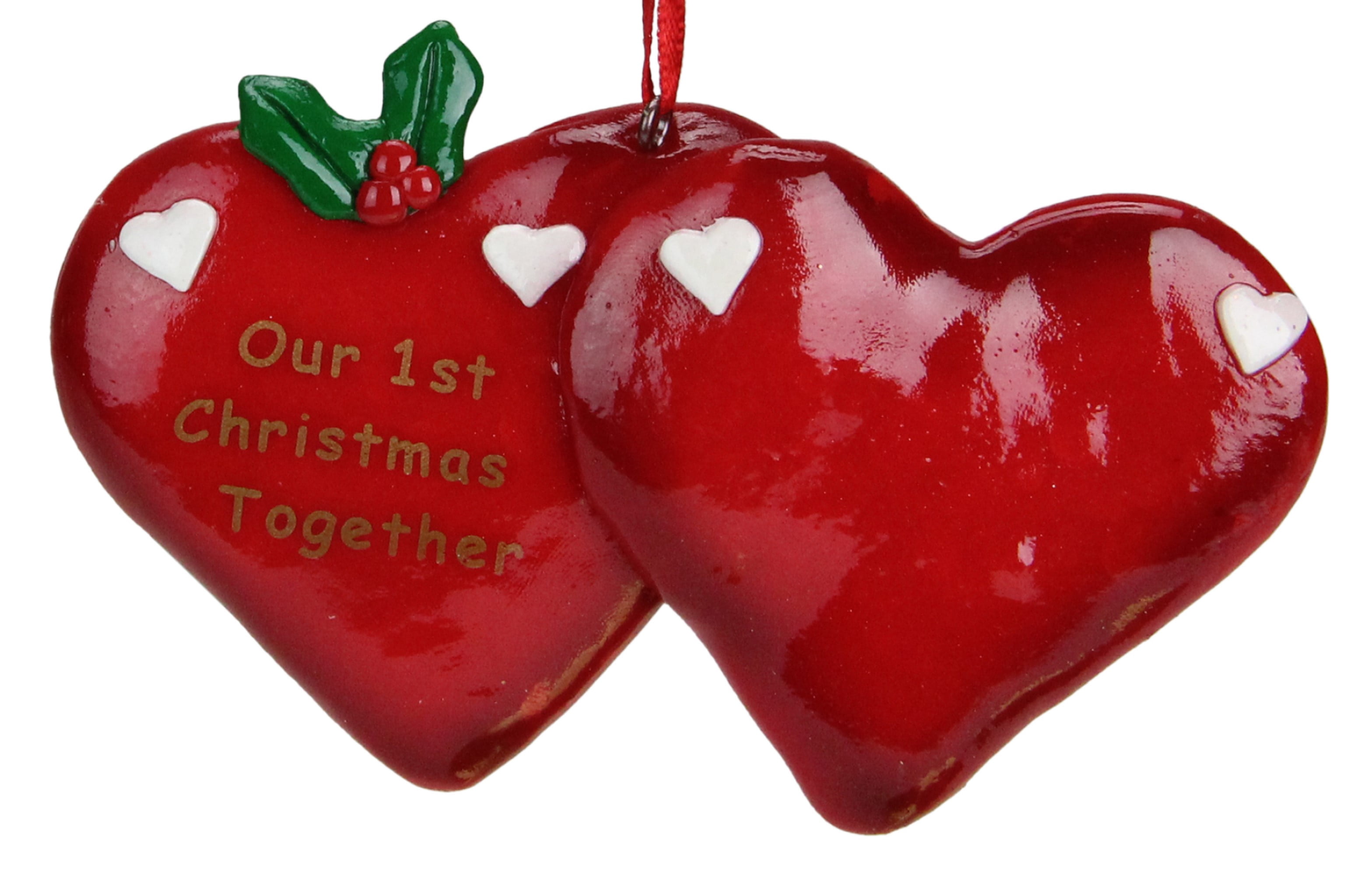 4.25" Green and Red "Our 1st Christmas Together" Christmas Ornament