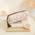 thumbnail image 4 of Women Floral Dustproof Makeup Bags with Zipper Cosmetics Toiletry Organizer Large Capacity Portable Storage Case for Work Daily Holiday Gifts (Style 9), 4 of 7
