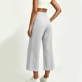 thumbnail image 4 of cocolona Womens High Waist Casual Golf Pants Elastic Waist Straight Wide Leg Travel Work Pants with Pockets, 4 of 5