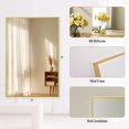 thumbnail image 3 of BEAUTYPEAK 24"x36" Bathroom Mirror Wall Mirror with Rectangular Metal Frame, Gold, 3 of 17