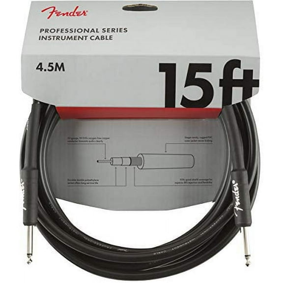 Fender Professional 15' Instrument Cable - Black