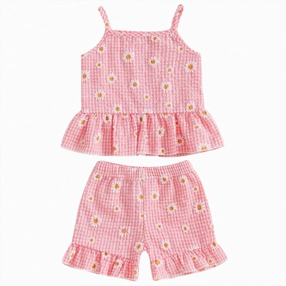 Toddler Baby Girl Outfits Solid Summer Clothes Sleeveless Tank Top Shirt Shorts Set Kaprioy Toddler Girl Clothes 18 24 Months 2T 3T 4T