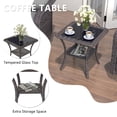 thumbnail image 5 of ALAULM 3 Pieces Patio Furniture Set, Outdoor Swivel Gliders Rocker, Wicker Patio Bistro Set with Rattan Rocking Chair for Porch Deck Backyard (Gray), 5 of 11