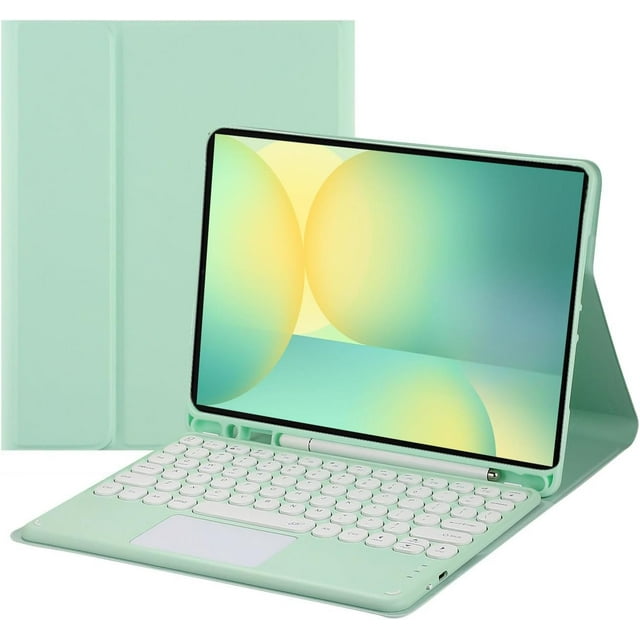 Funda con teclado táctil para Samsung Galaxy Tab S10 FE+ Plus de 13,1 pulgadas modelo 2025 (X620/X626B), con portalápices - Teclado Bluetooth táctil magnéticamente desmontable
