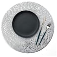 thumbnail image 4 of 4 Pcs Round PVC Placemats for Dining Table, 15 in Hollow Out Mats Vinyl Non-Slip Heat Insulation Kitchen Washable Table Mat Cup Mat Dinner Table Decoration Hotel Restaurant Home Decor – Silver, 4 of 8