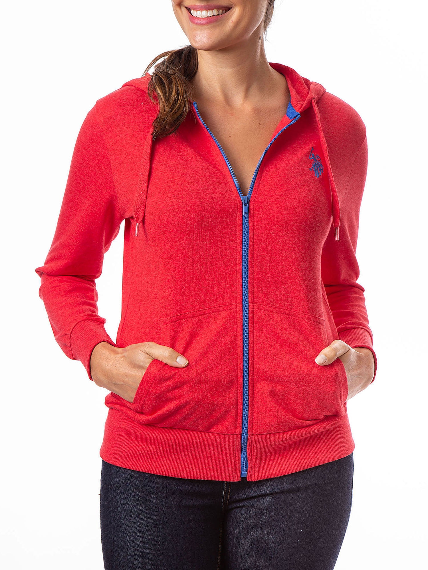 U.S. Polo Assn. - U.S. Polo Assn. Women's Athleisure Zip French Terry Hoodie - Walmart.com 
