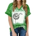 thumbnail image 1 of 2023 Women's Floral Tunic Tops Casual Blouse V Neck Short Sleeve Buttons Up T-Shirts, 1 of 5