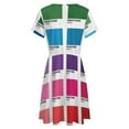 thumbnail image 5 of Shades of Pantone Colors Short Sleeve Dress Women Summer Evening Dresses Ladies Sundress, 5 of 7