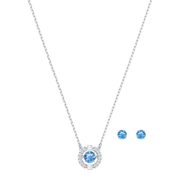 Swarovski Una Rhodium Plated And Zirconia Necklace And Earrings Set 5480485 For Women