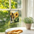 thumbnail image 3 of Butterfly and Black-eyed Susan Flower Stained Glass Panels – Square Shaped Window Hangings, Tiffany Glass Traditional Art Crafts for Home Decor Gifts 80OR18, 3 of 6