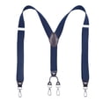 thumbnail image 2 of SGFCWSX Men's X-Back Suspenders, 4-Clip Elastic Adjustable Formal Casual Navy, 2 of 8