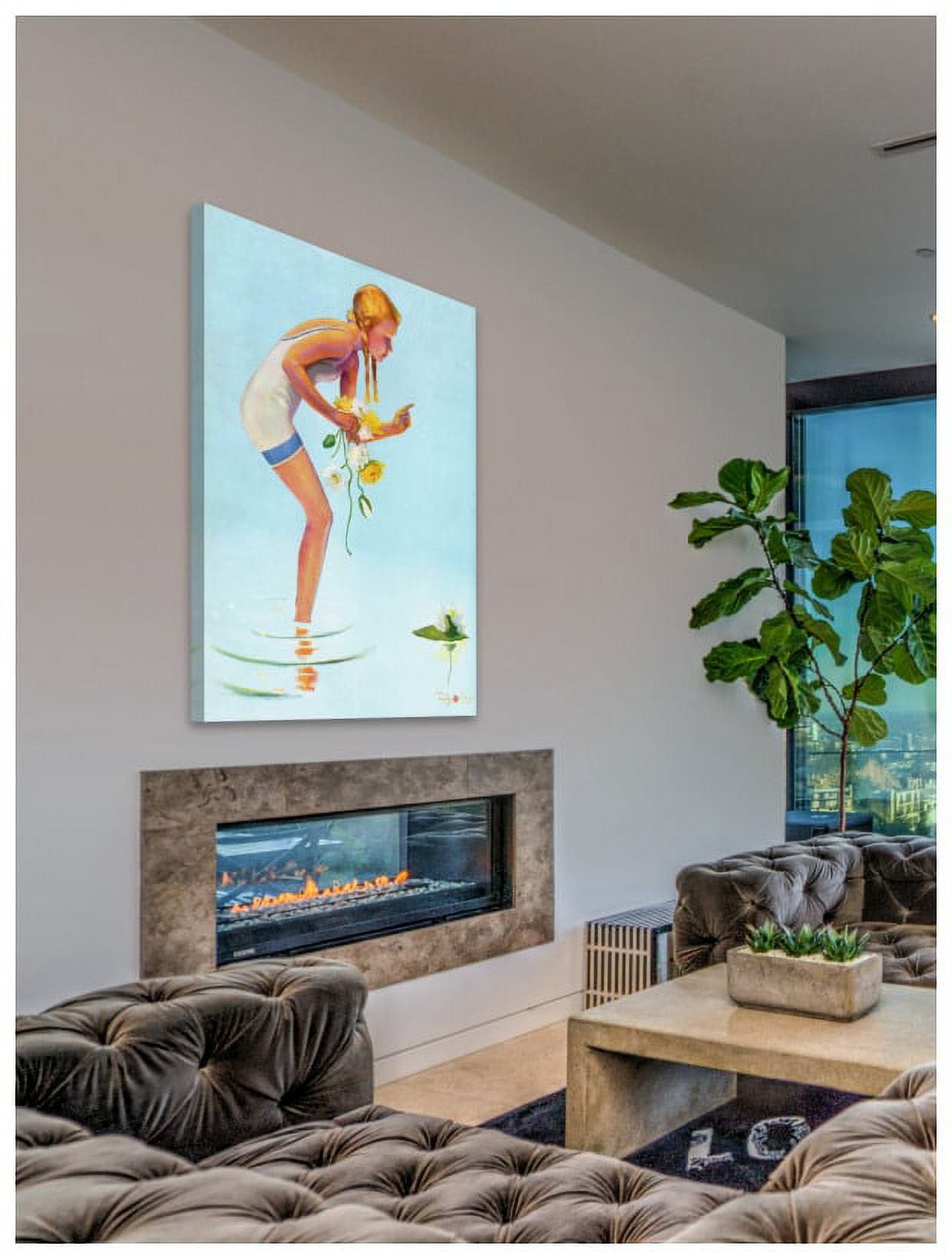 Marmont Hill "Girl with Flowers" by Curtis Painting Print on Canvas