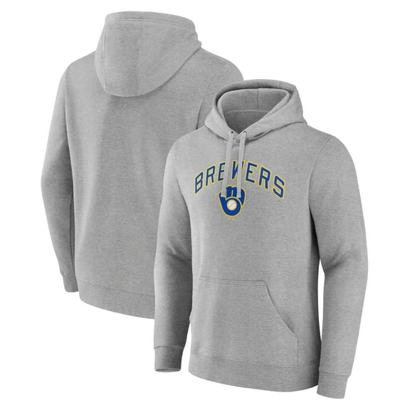 Men's Gray Milwaukee Brewers Wahconah Pullover Hoodie