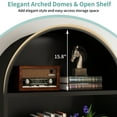 thumbnail image 7 of 74"Kitchen Pantry Arched Cabinet,, 5-Tier Arch Bookshelf Bookcase with Shelves Glass Door Pantry Display Storage Cabinets Cupboard for Kitchen Living Room Black, 7 of 7