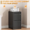thumbnail image 6 of Vertical File Cabinet with Lock, Metal Storage Cabinet with 2 Drawers for Home Office,Metal Filing Cabinet for Legal/Letter/A4 Files,Assembly Required(15''W-2 Drawers,Black), 6 of 6