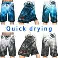 thumbnail image 3 of Mens Bañador Mens Casual Swim Trunks Quick Dry Printed Summer Beach Shorts Drawstring with Elastic Waist and Pockets, 3 of 6