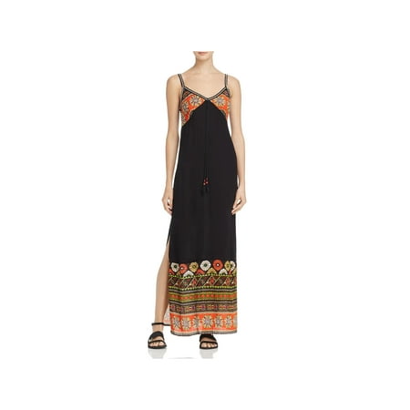 Gypsy Maxi - Band of Gypsies Womens Cabo Printed Strappy Maxi Dress Black M