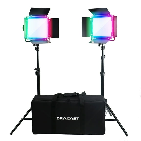 Dracast LED500 X Series RGB and Bi-Color LED 2 Light Kit with Nylon Padded Travel Case