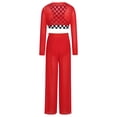 thumbnail image 4 of vastwit Kids Girls Hip Hop Street Dance Outfit Jazz Performance Crop Top Vest Checkered Mesh Jogger Pants Set Red 14, 4 of 7
