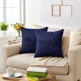 thumbnail image 2 of Unique Bargains Solid Corduroy Throw Pillow Covers Set of 2 Navy Blue 18" x 18", 2 of 6