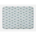 thumbnail image 1 of Hedgehog Bath Mat, Watercolor Effect Hedgehogs Smiling on Monochrome Lines Background, Plush Bathroom Decor Mat with Non Slip Backing, 29.5" X 17.5", Pale Blue Grey and White, by Ambesonne, 1 of 2