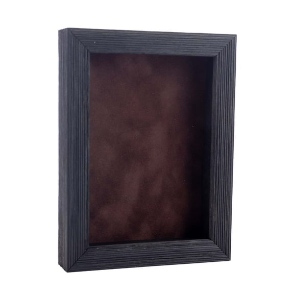 11x14 Shadow Box Frame Barnwood Black Wood | With a 1" Usable Display Depth | Includes a Brown Real
