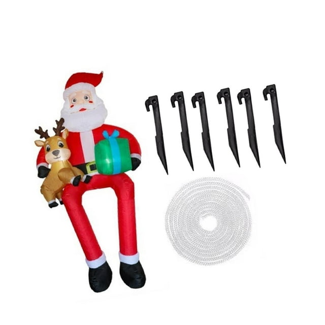 Adorno Inflable Navideño De Papá Noel, Ideal Para Decorar Exteriores: Porche, Patio O Fiestas.