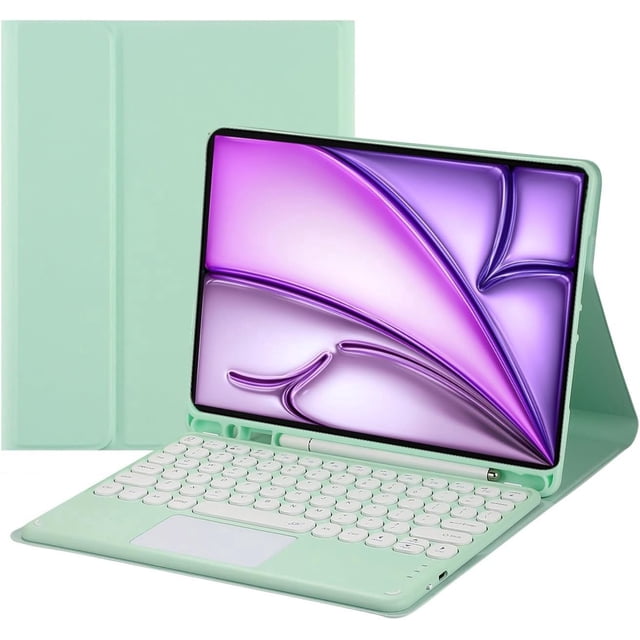 Touch Keyboard Case foriPad Air 13-inch (M3)2025, (M2)2024 with Pencil Holder - Magnetically Detachable Touch Bluetooth Keyboard